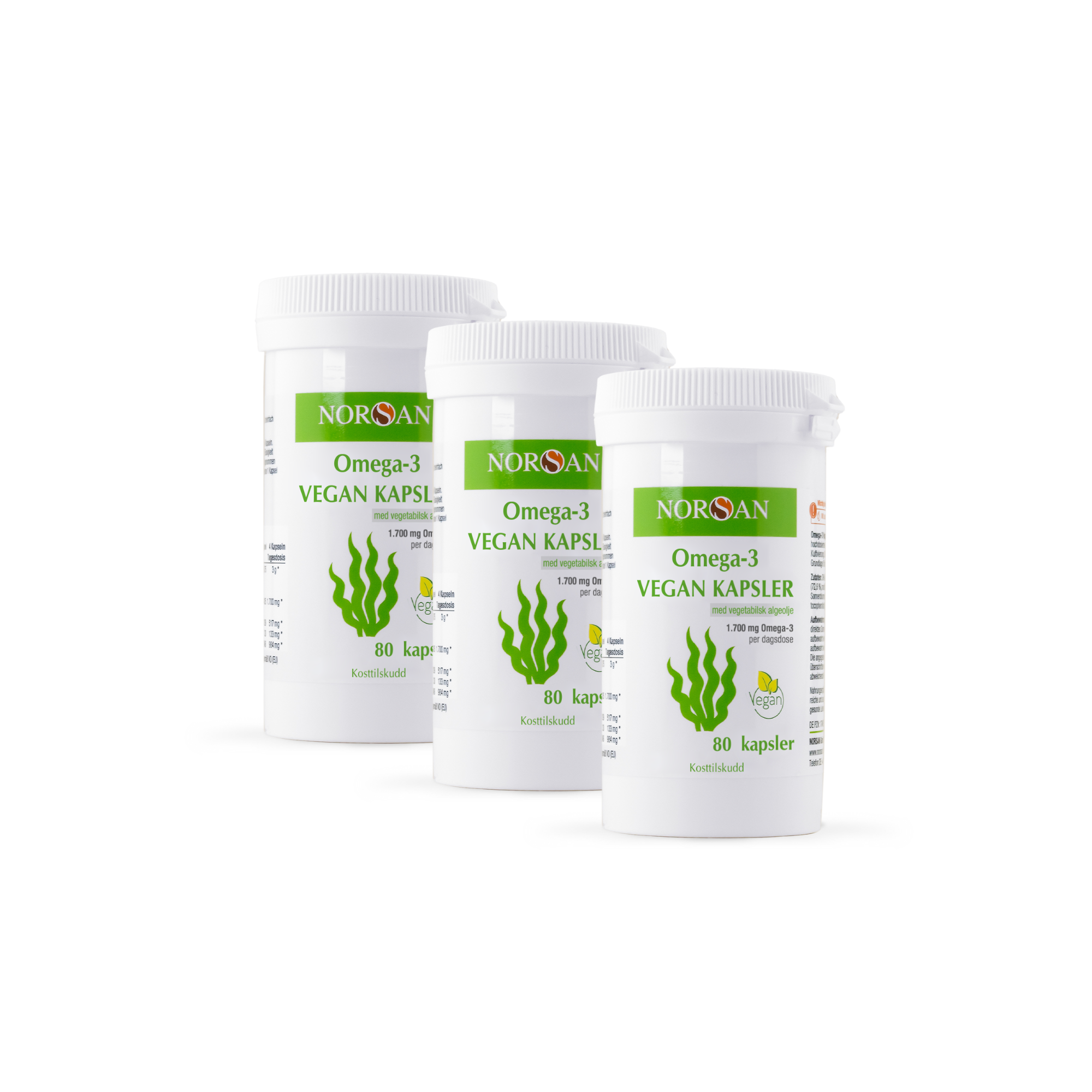 Omega-3 VEGAN Kapsler trepakning